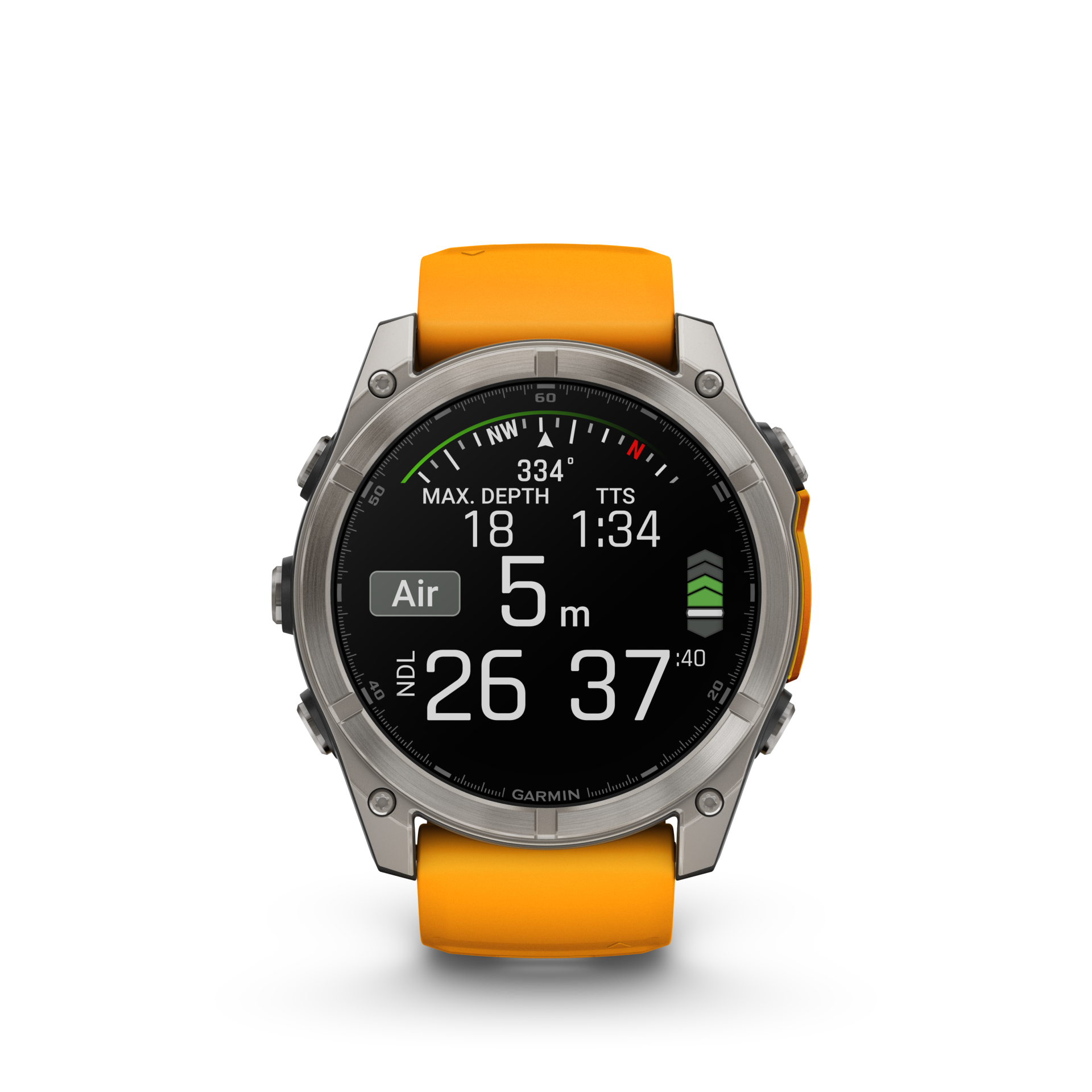 Garmin Fenix 8 51mm, AMOLED, Sapphire, Tytanowy z paskiem silikonowym w kolorze Spark orange / Graphite