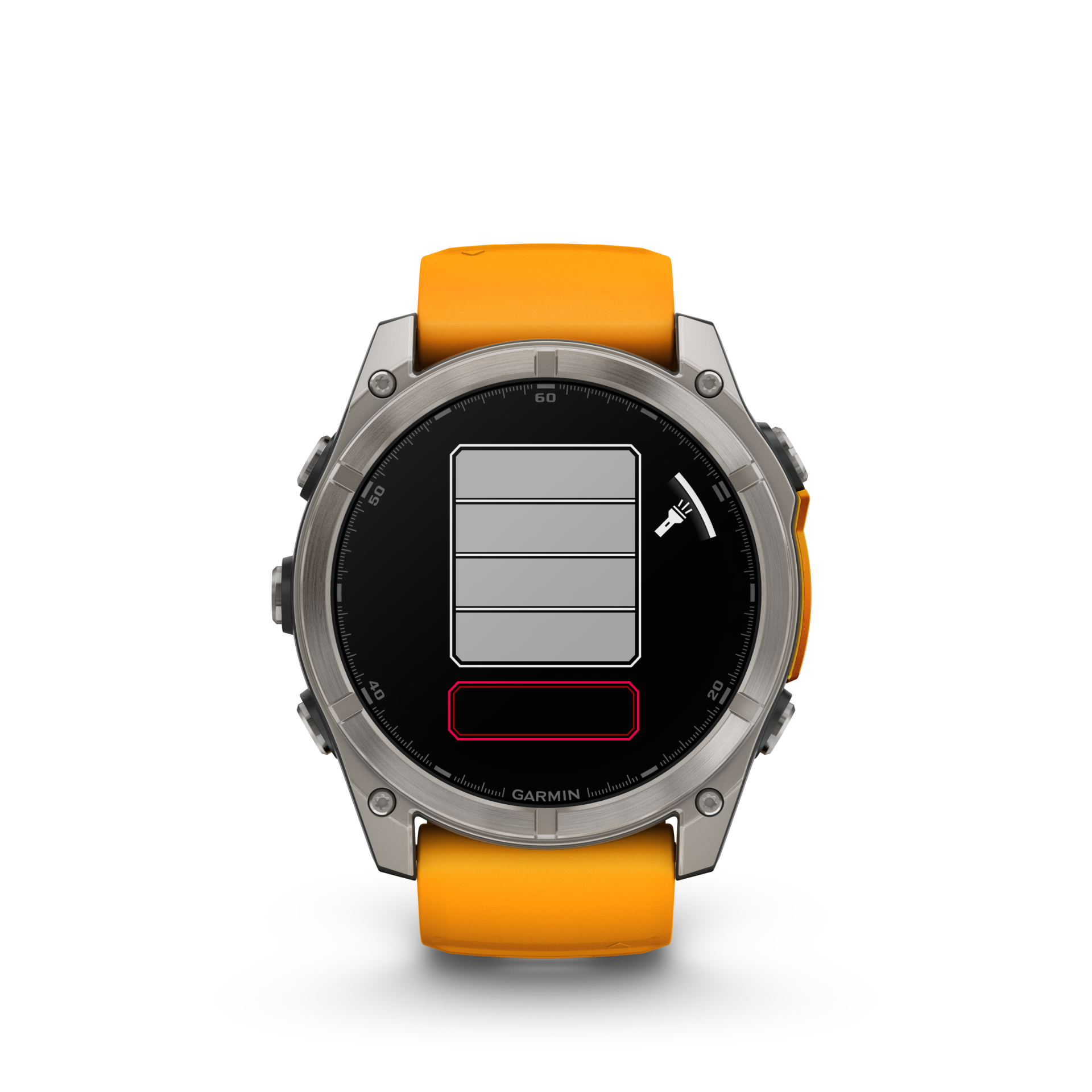Garmin Fenix 8 51mm, AMOLED, Sapphire, Tytanowy z paskiem silikonowym w kolorze Spark orange / Graphite