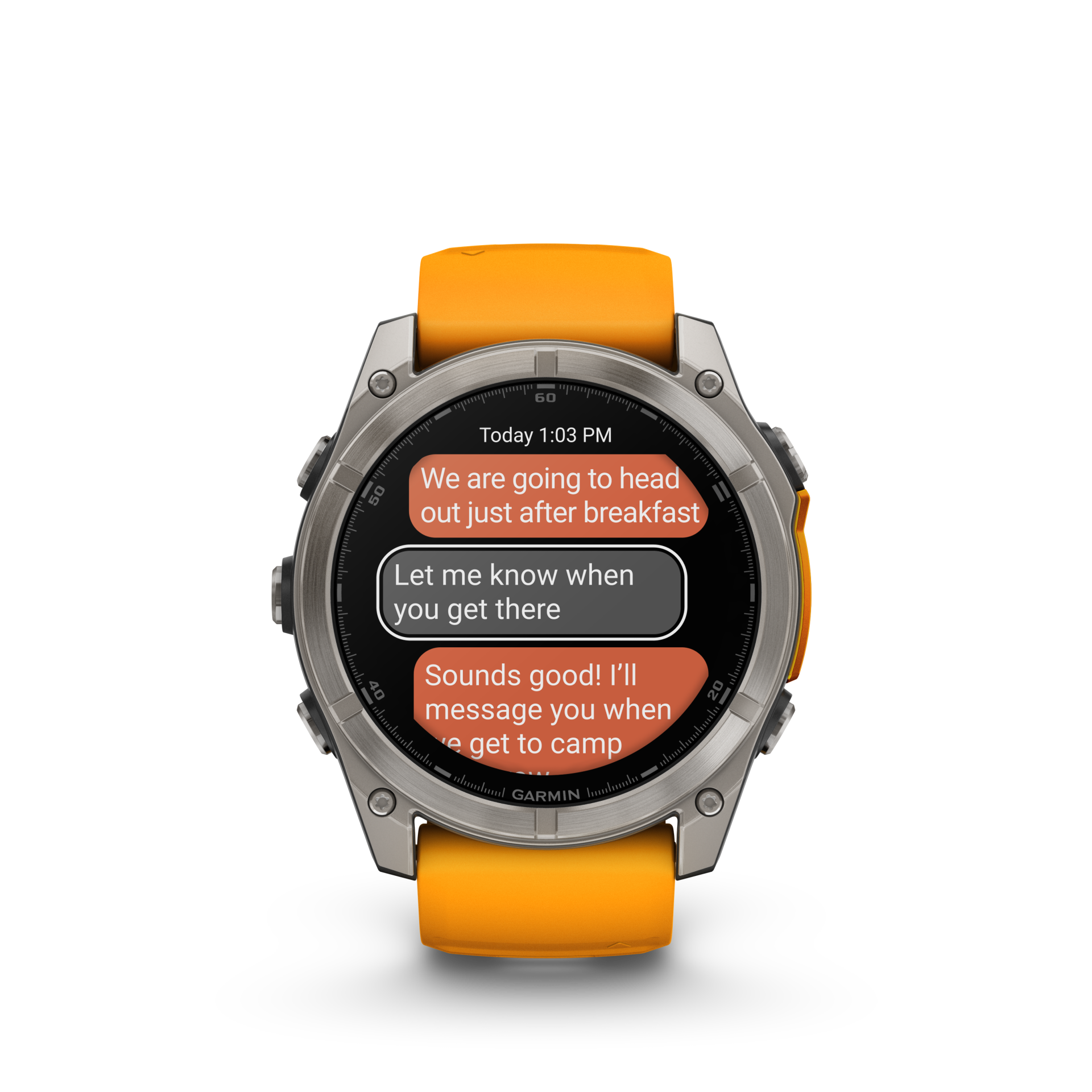 Garmin Fenix 8 51mm, AMOLED, Sapphire, Tytanowy z paskiem silikonowym w kolorze Spark orange / Graphite
