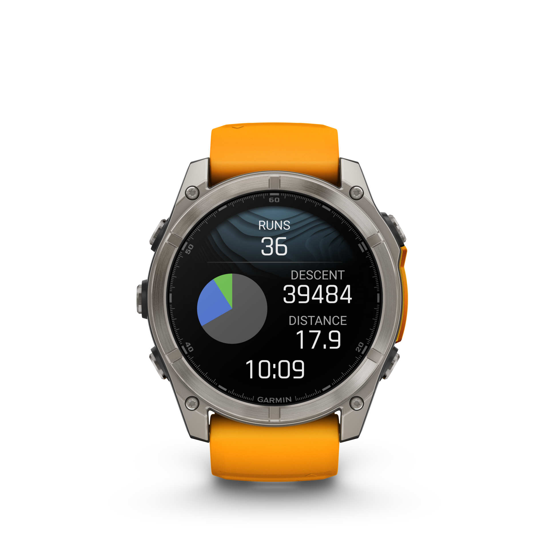 Garmin Fenix 8 51mm, AMOLED, Sapphire, Tytanowy z paskiem silikonowym w kolorze Spark orange / Graphite
