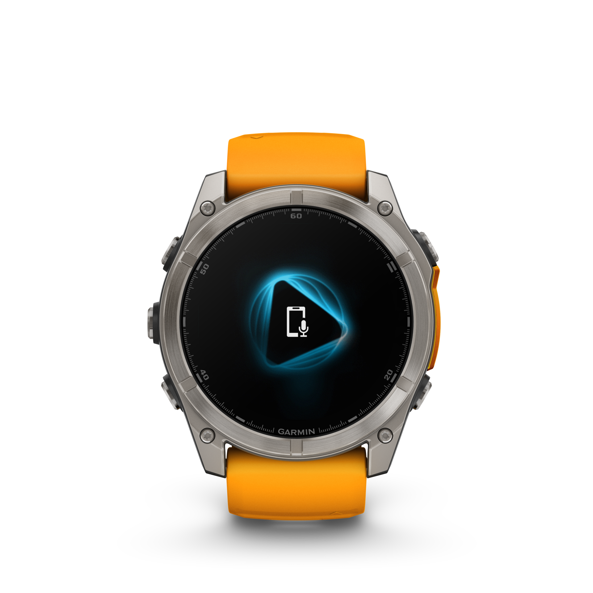 Garmin Fenix 8 51mm, AMOLED, Sapphire, Tytanowy z paskiem silikonowym w kolorze Spark orange / Graphite