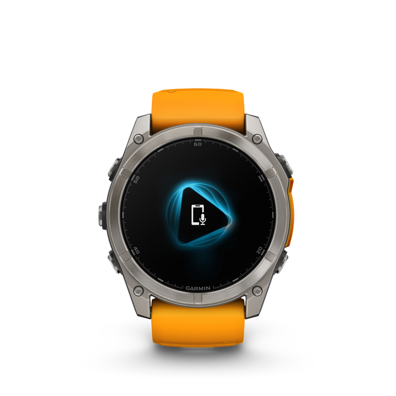 Garmin Fenix 8 51mm, AMOLED, Sapphire, Tytanowy z paskiem silikonowym w kolorze Spark orange / Graphite