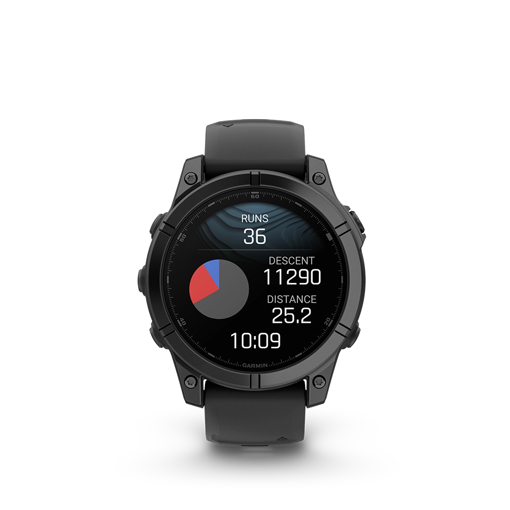 Garmin Fenix E 47 mm z AMOLED - Stal Slate grey z czarnym silikonowym paskiem