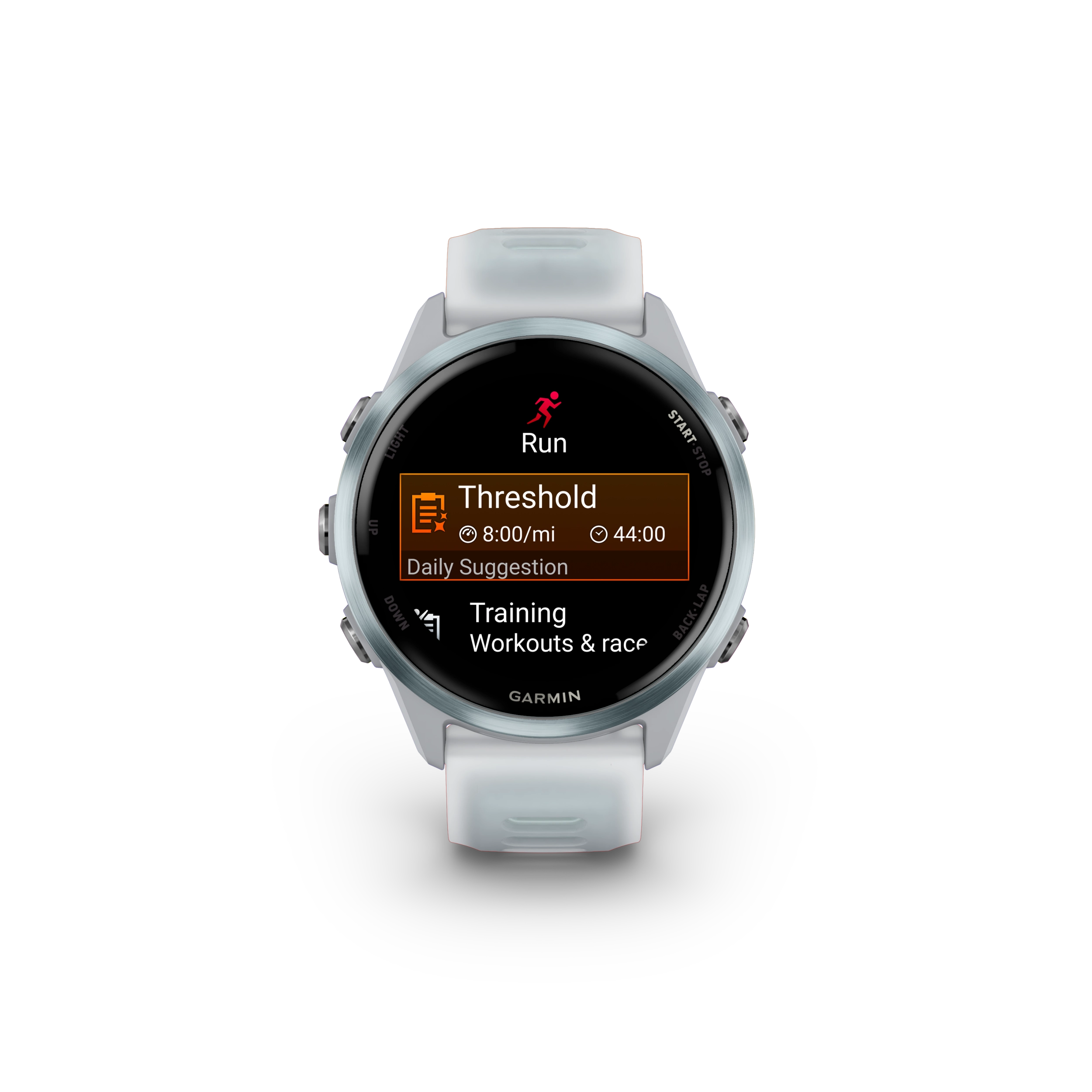Garmin Forerunner 570 - 42mm Aluminiowy w kolorze Cloud Blue z półprzezroczystym paskiem w kolorze Whitestone/Cloud Blue