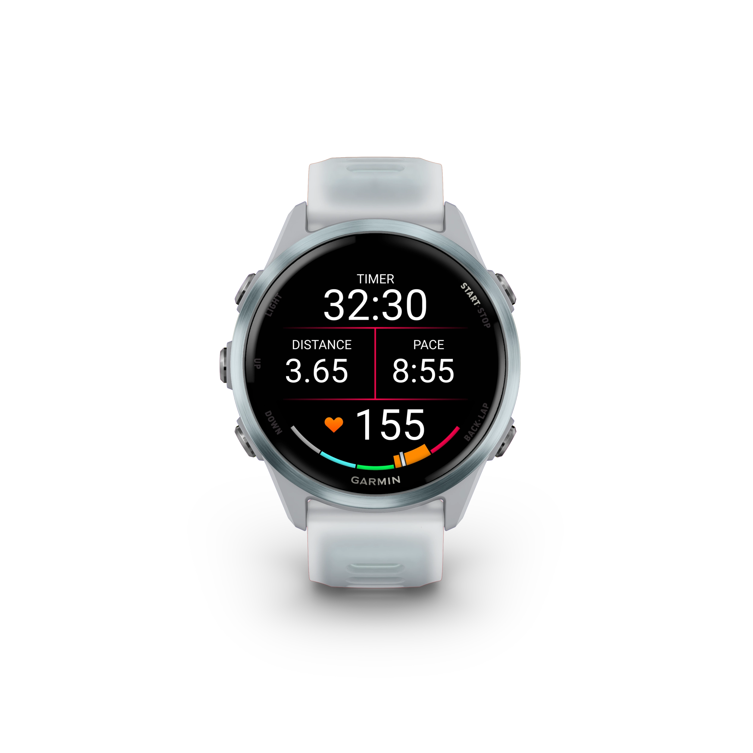 Garmin Forerunner 570 - 42mm Aluminiowy w kolorze Cloud Blue z półprzezroczystym paskiem w kolorze Whitestone/Cloud Blue