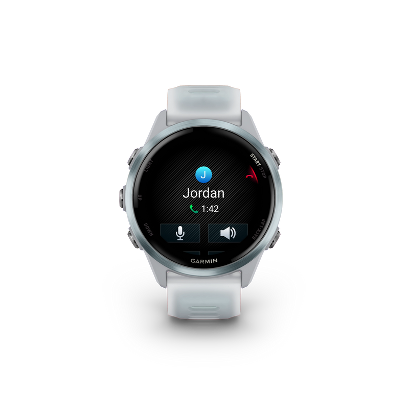 Garmin Forerunner 570 - 42mm Aluminiowy w kolorze Cloud Blue z półprzezroczystym paskiem w kolorze Whitestone/Cloud Blue