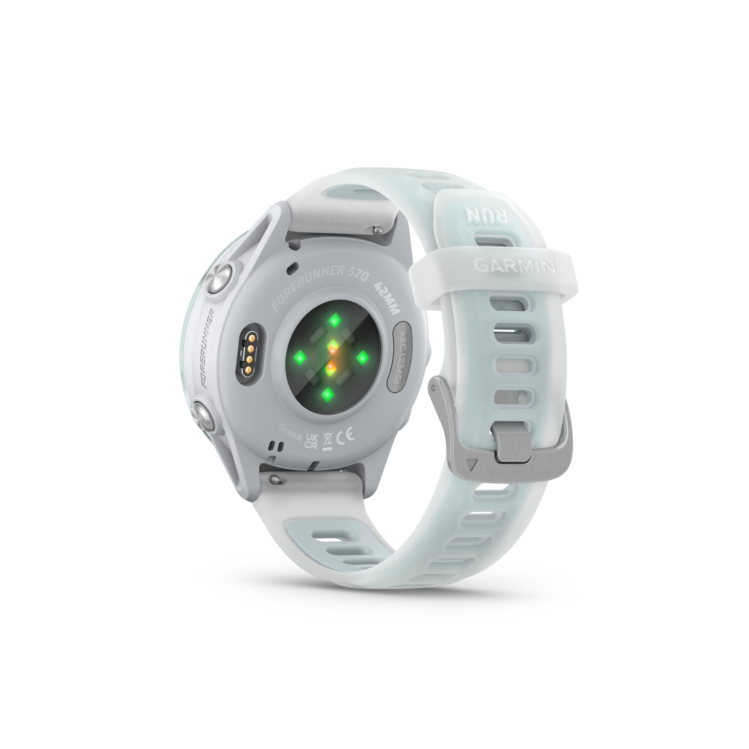 Garmin Forerunner 570 - 42mm Aluminiowy w kolorze Cloud Blue z półprzezroczystym paskiem w kolorze Whitestone/Cloud Blue