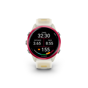 Garmin Forerunner 570 - 42mm Aluminiowy w kolorze Raspberry z półprzezroczystym paskiem w kolorze Bone/Mango