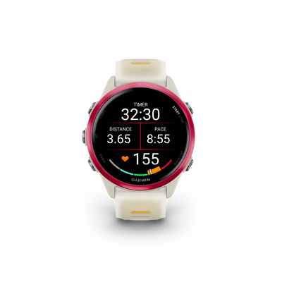 Garmin Forerunner 570 - 42mm Aluminiowy w kolorze Raspberry z półprzezroczystym paskiem w kolorze Bone/Mango