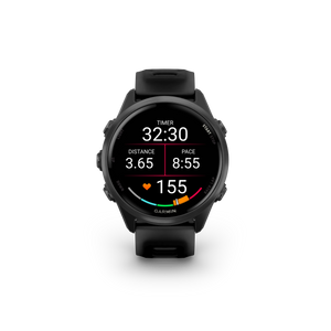 Garmin Forerunner 570 - 42mm Aluminiowy w kolorze Slate Grey z półprzezroczystym paskiem w kolorze Black/Black