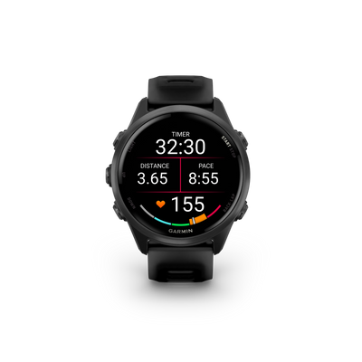 Garmin Forerunner 570 - 42mm Aluminiowy w kolorze Slate Grey z półprzezroczystym paskiem w kolorze Black/Black