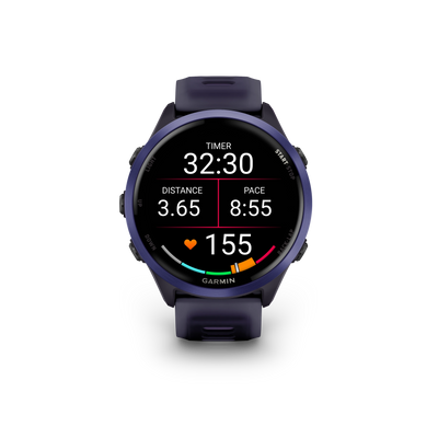 Garmin Forerunner 570 - 47mm Aluminiowy w kolorze indygo z półprzezroczystym paskiem w kolorze Imperial Purple/Indygo