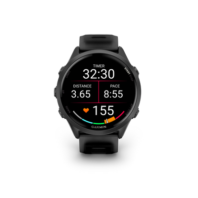Garmin Forerunner 570 - 47mm Aluminiowy w kolorze Slate Grey z półprzezroczystym paskiem w kolorze Black/Black