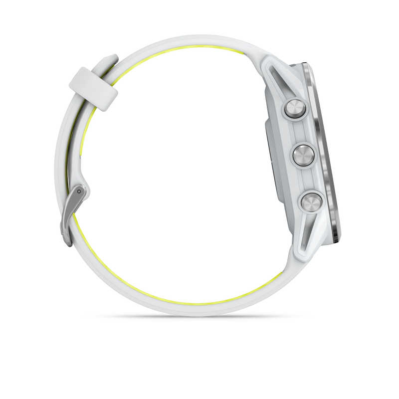 Garmin Forerunner 970 Tytanowy z kopertą w kolorze Whitestone i półprzezroczystym paskiem w kolorze Whitestone/Amp yellow