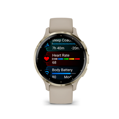 Garmin Venu® 3S (41 mm) zegarek sportowy damski z GPS - beżowy
