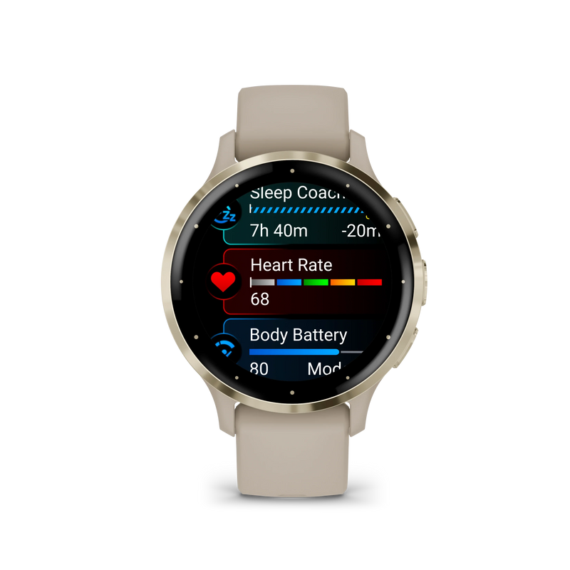 Garmin Venu® 3S (41 mm) zegarek sportowy damski z GPS - beżowy