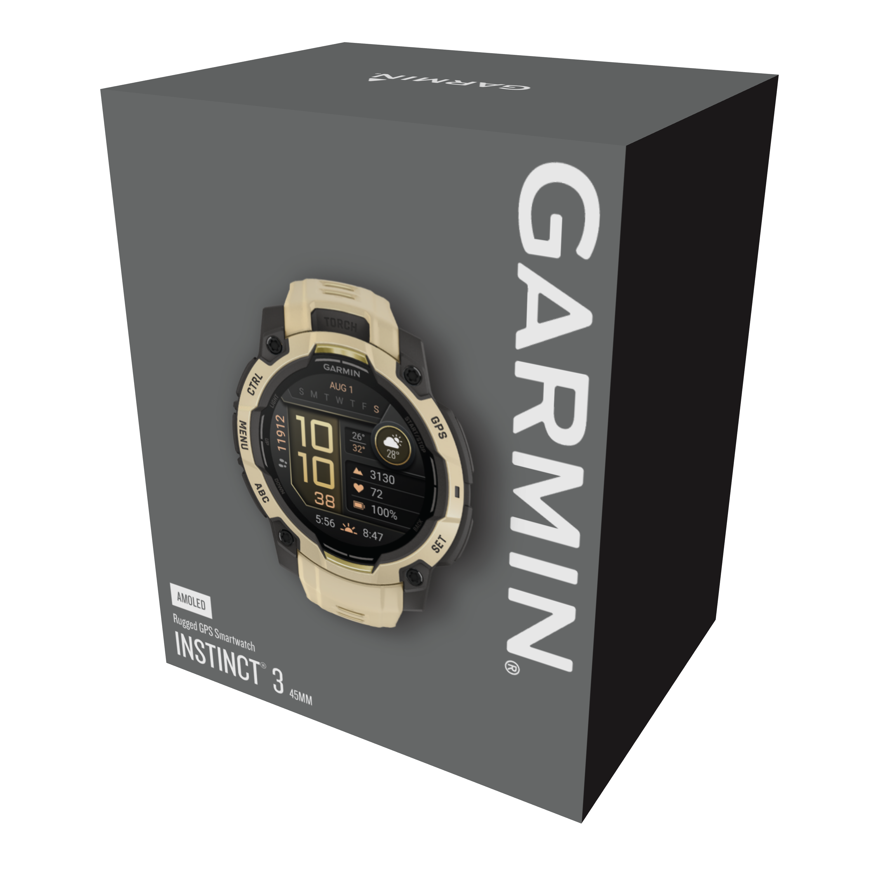 Garmin Instinct 3 – 45 mm, AMOLED, Citrine z paskiem w kolorze Citrine
