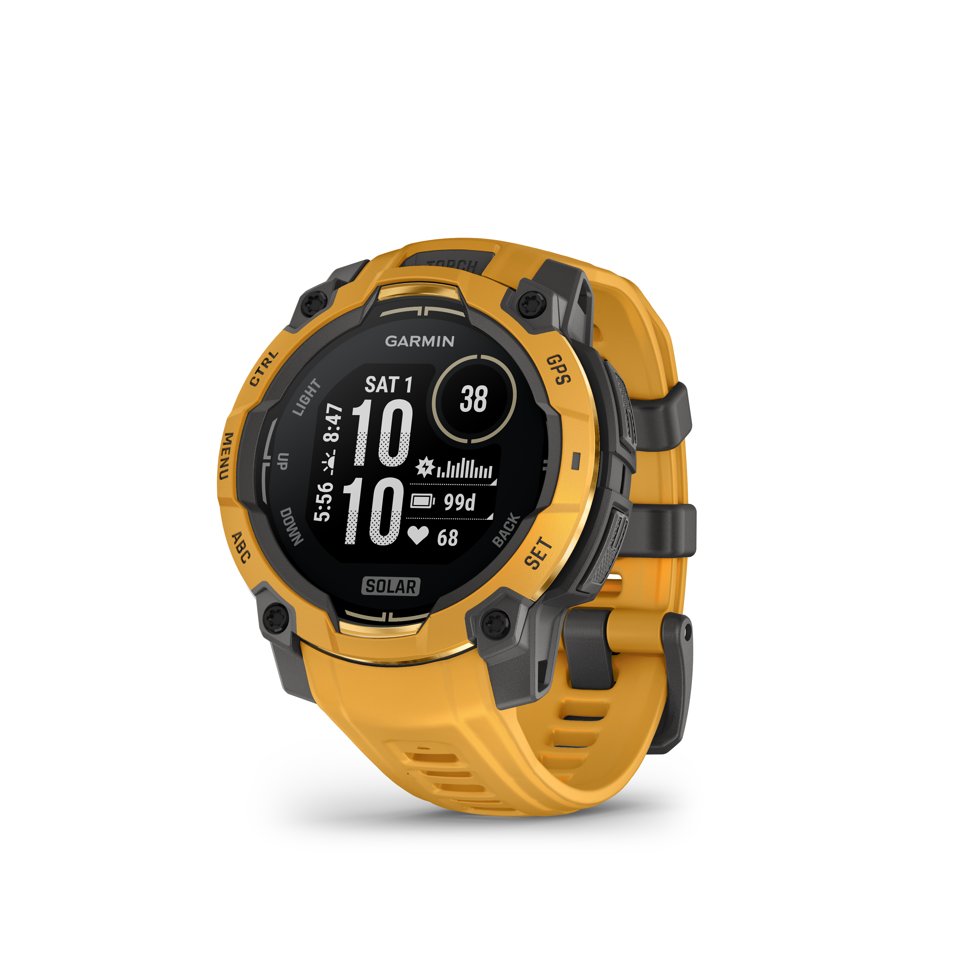 Garmin Instinct 3 – 45 mm, Solar, Sunburst z paskiem w kolorze Sunburst / Grey