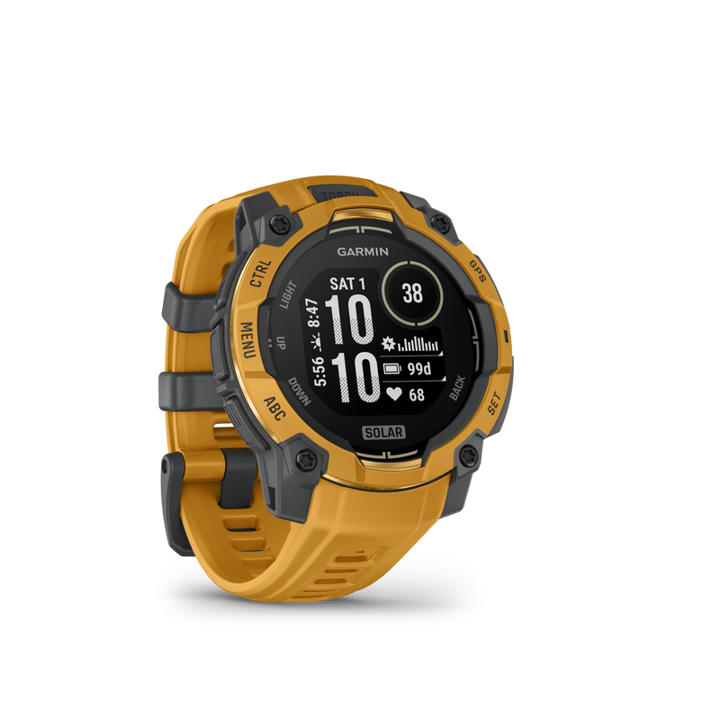 Garmin Instinct 3 – 45 mm, Solar, Sunburst z paskiem w kolorze Sunburst / Grey