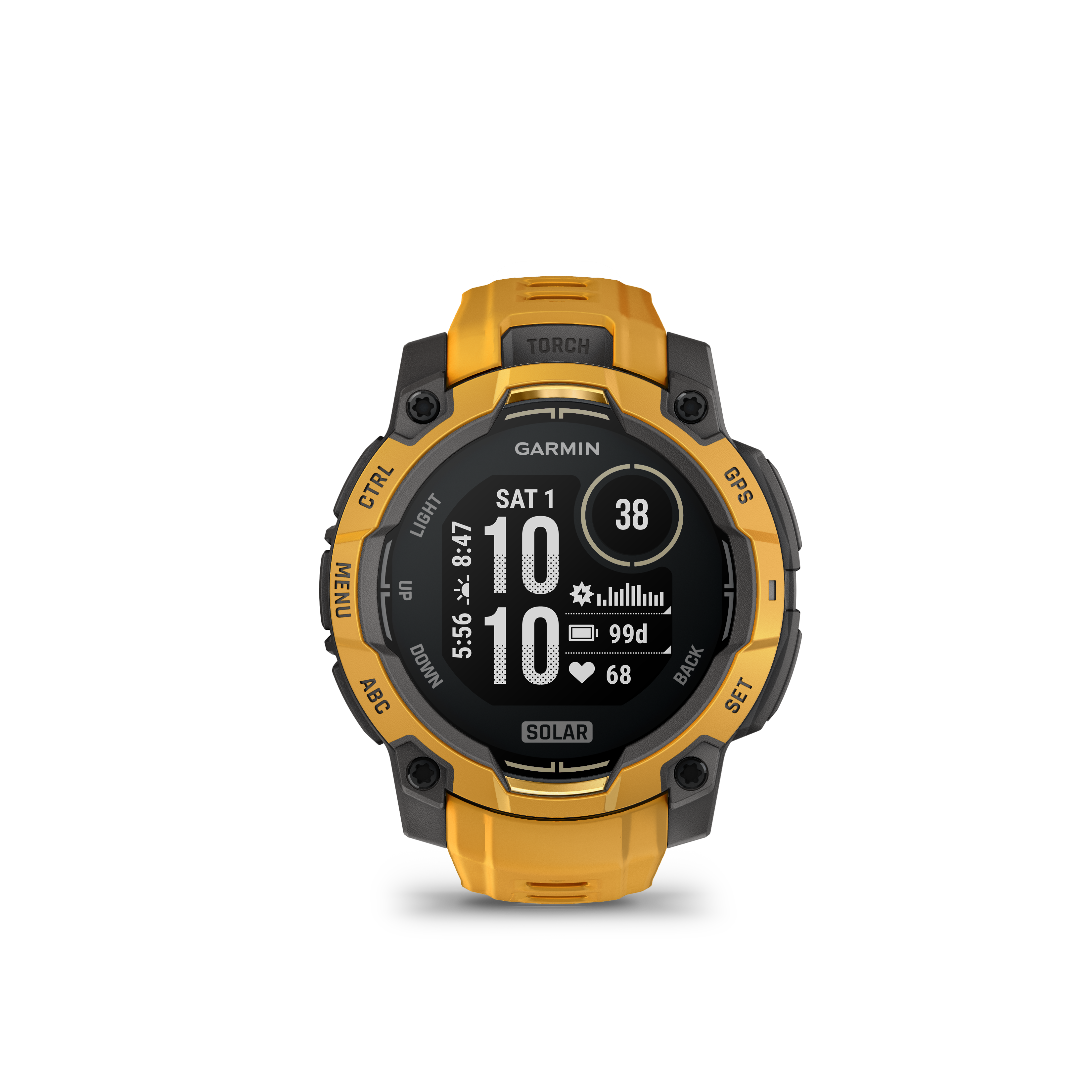 Garmin Instinct 3 – 45 mm, Solar, Sunburst z paskiem w kolorze Sunburst / Grey