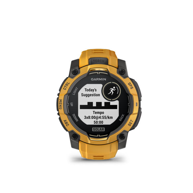 Garmin Instinct 3 – 45 mm, Solar, Sunburst z paskiem w kolorze Sunburst / Grey