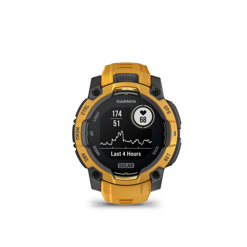 Garmin Instinct 3 – 45 mm, Solar, Sunburst z paskiem w kolorze Sunburst / Grey