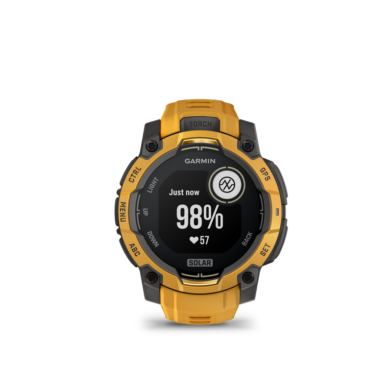 Garmin Instinct 3 – 45 mm, Solar, Sunburst z paskiem w kolorze Sunburst / Grey