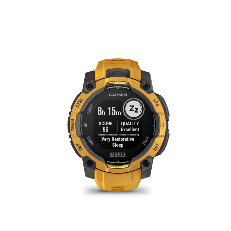 Garmin Instinct 3 – 45 mm, Solar, Sunburst z paskiem w kolorze Sunburst / Grey