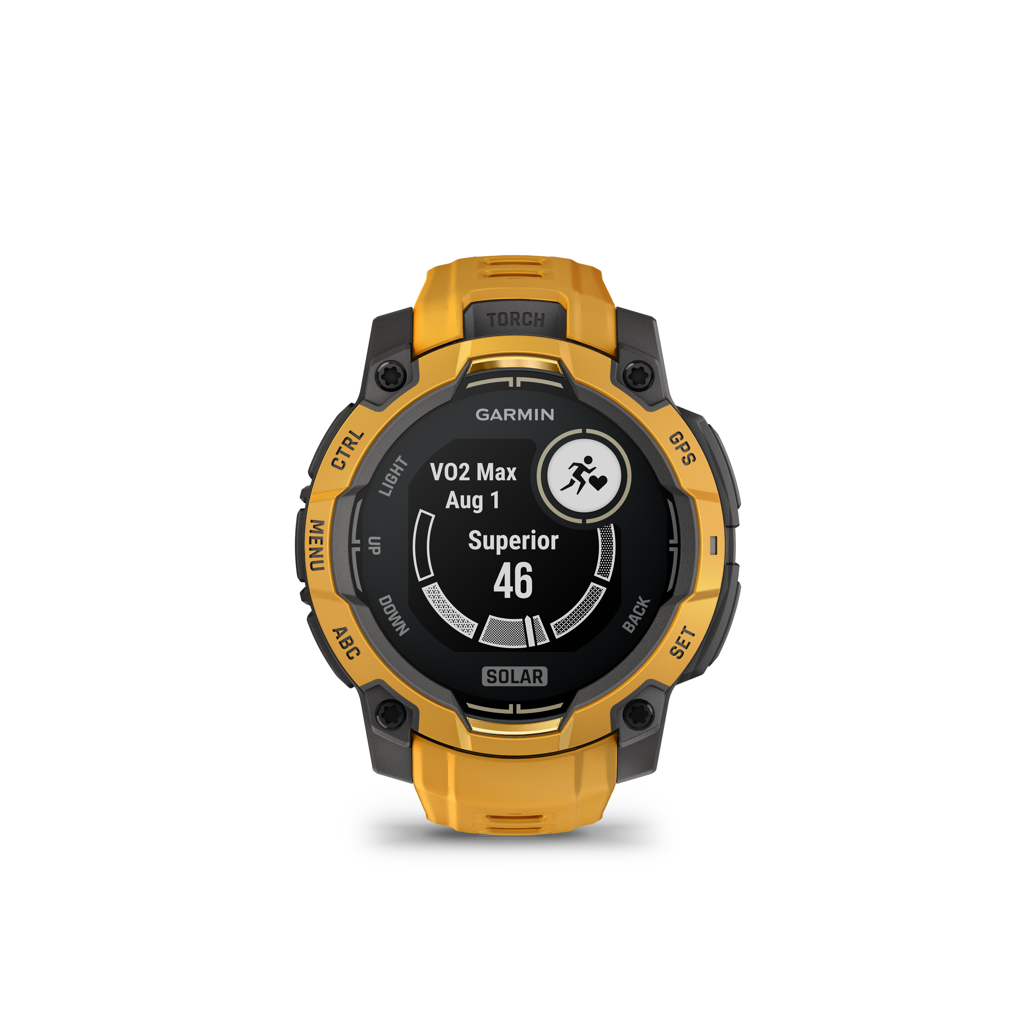 Garmin Instinct 3 – 45 mm, Solar, Sunburst z paskiem w kolorze Sunburst / Grey
