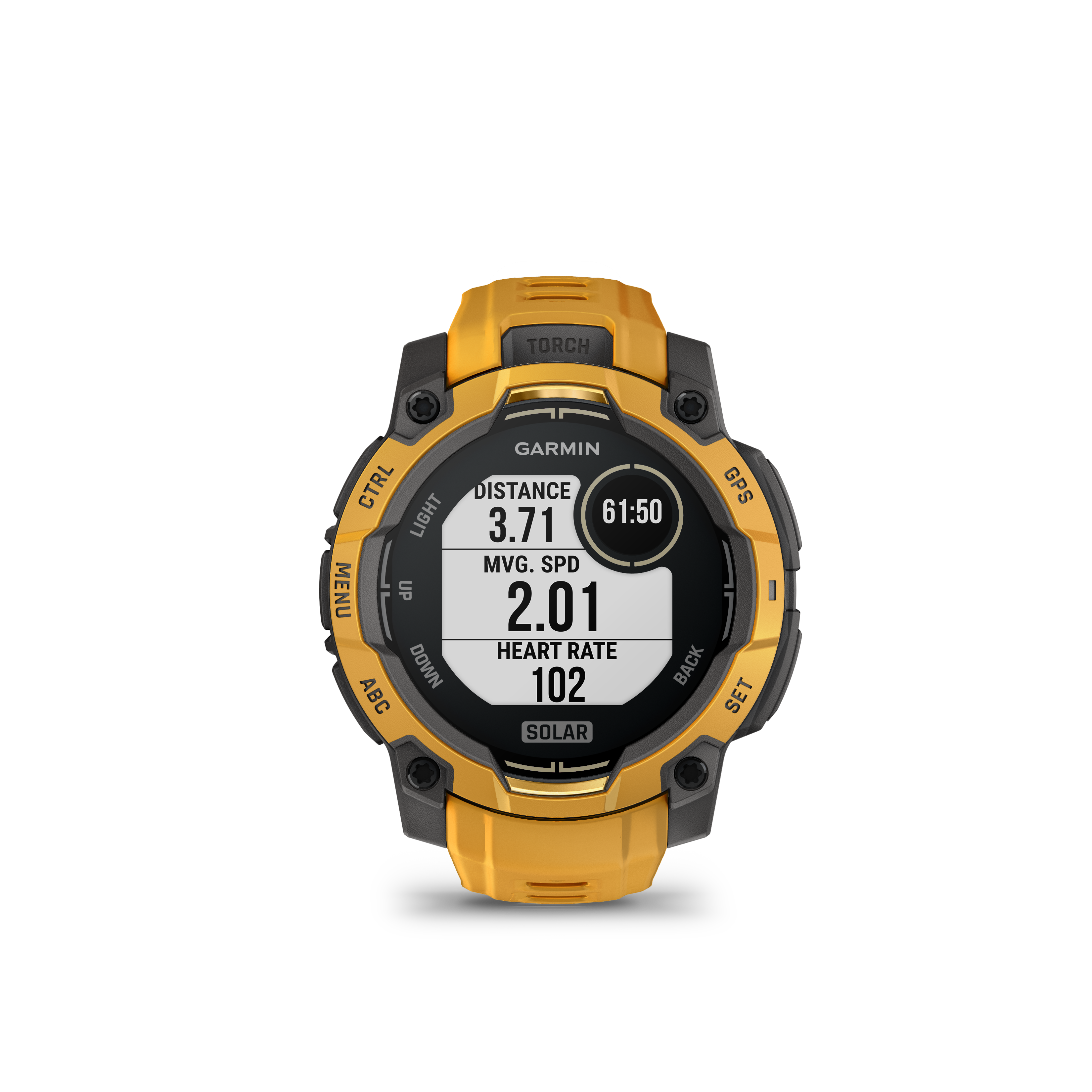 Garmin Instinct 3 – 45 mm, Solar, Sunburst z paskiem w kolorze Sunburst / Grey