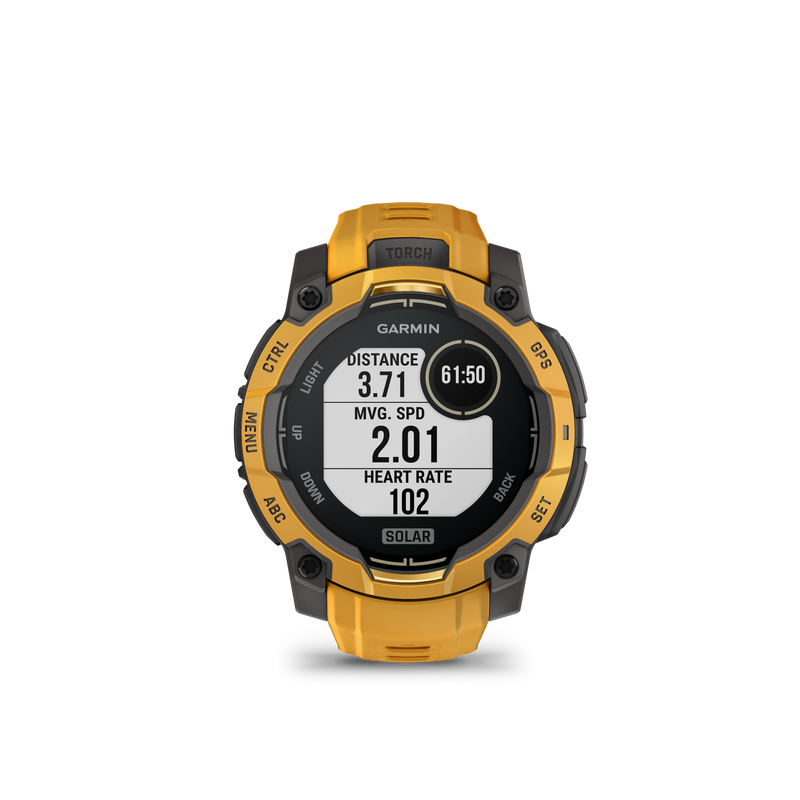 Garmin Instinct 3 – 45 mm, Solar, Sunburst z paskiem w kolorze Sunburst / Grey