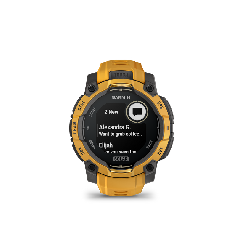 Garmin Instinct 3 – 45 mm, Solar, Sunburst z paskiem w kolorze Sunburst / Grey
