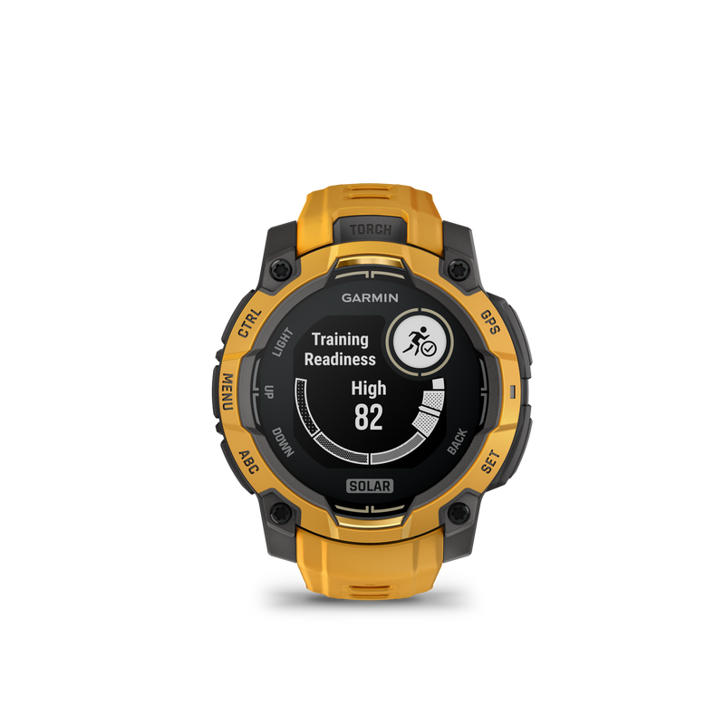 Garmin Instinct 3 – 45 mm, Solar, Sunburst z paskiem w kolorze Sunburst / Grey