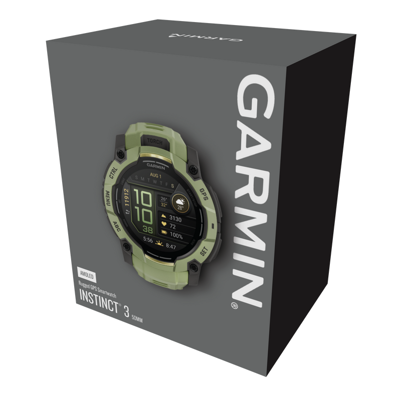 Garmin Instinct 3 – 50 mm, AMOLED, Fern Green z paskiem w kolorze Fern green