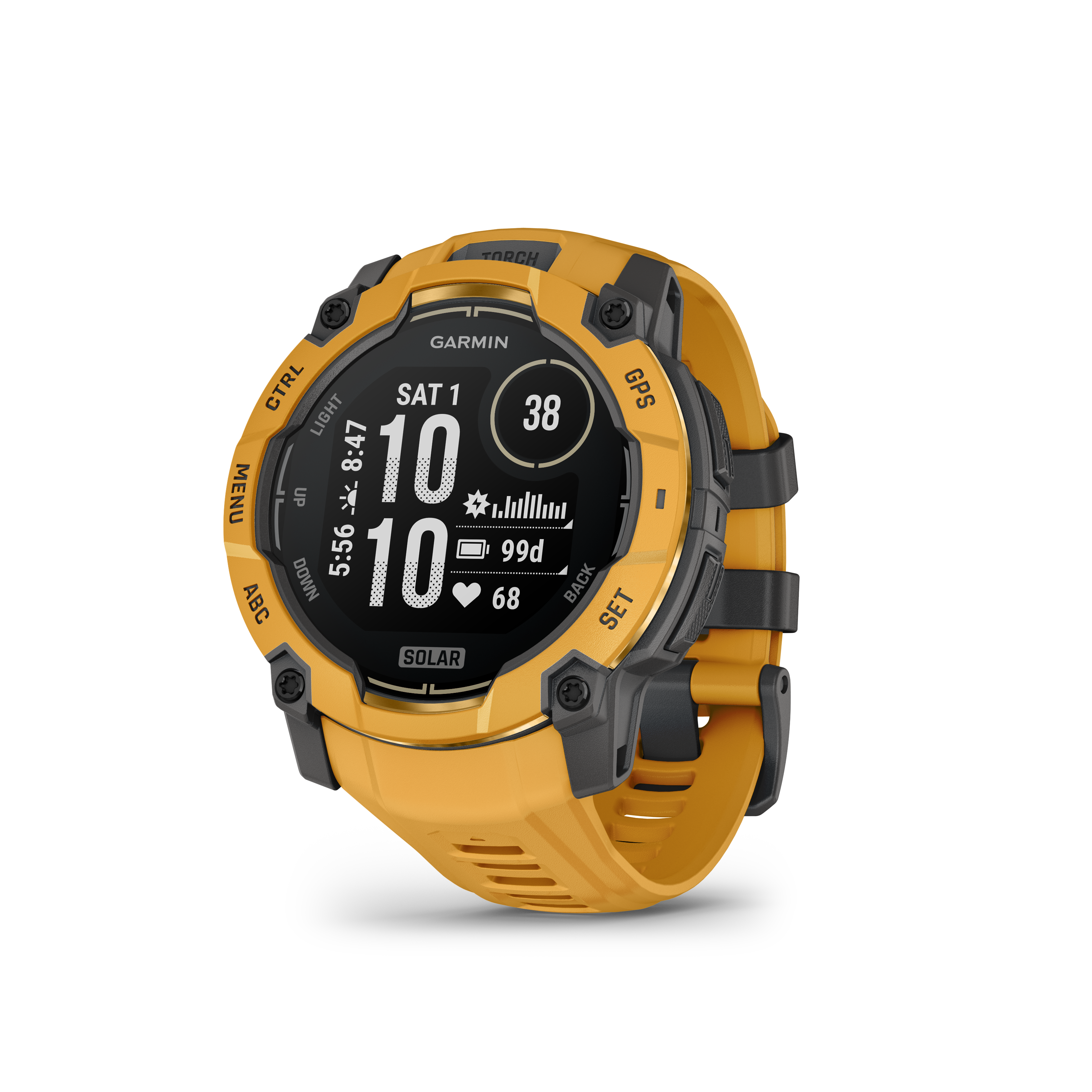 Garmin Instinct 3 – 50 mm, Solar, Sunburst z paskiem w kolorze Sunburst / Grey