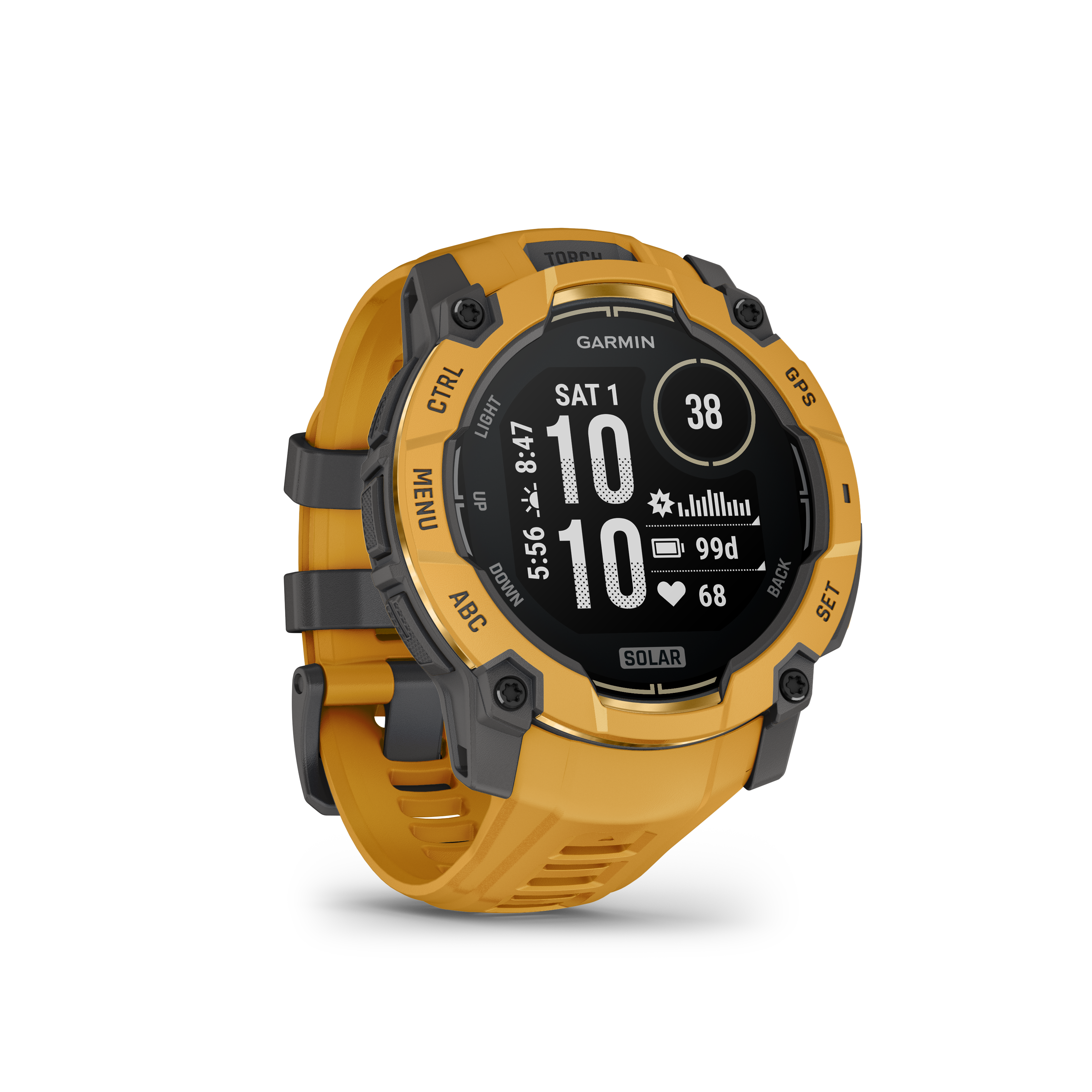 Garmin Instinct 3 – 50 mm, Solar, Sunburst z paskiem w kolorze Sunburst / Grey