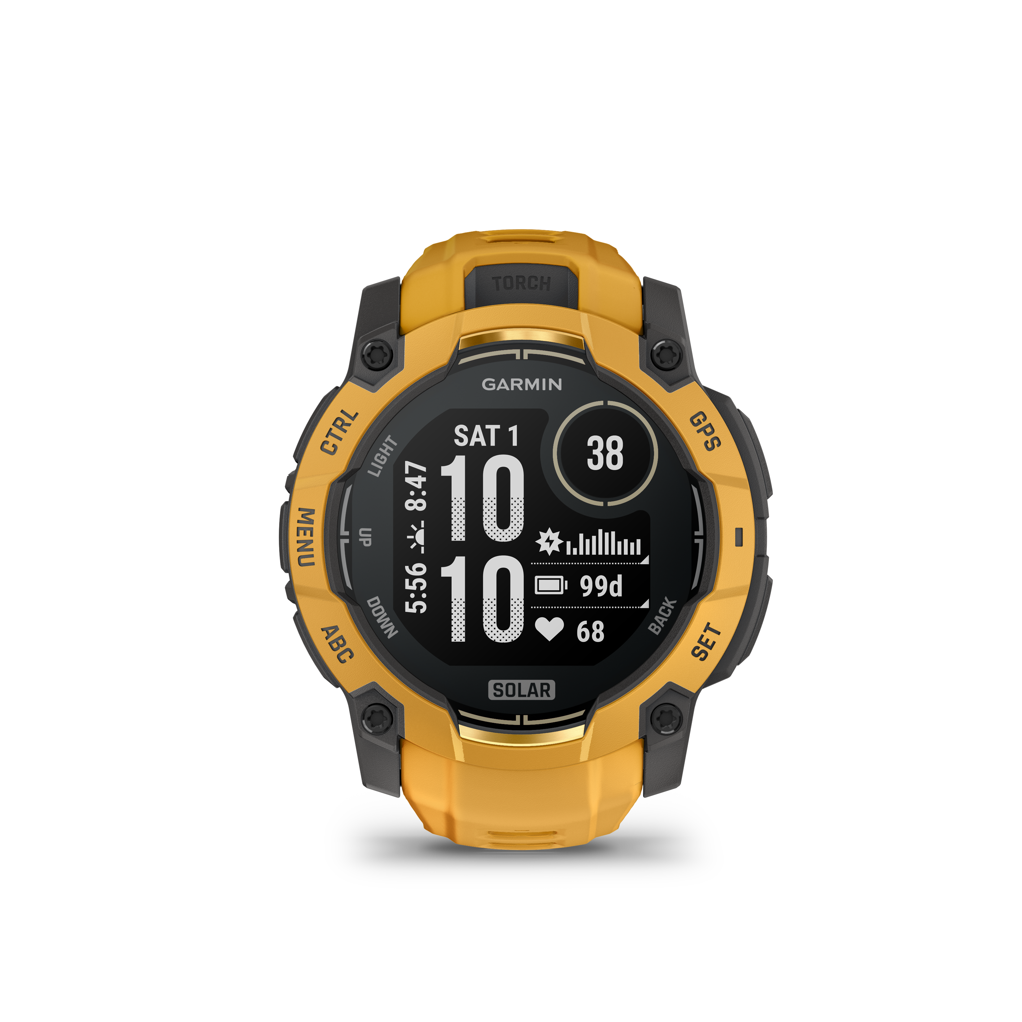 Garmin Instinct 3 – 50 mm, Solar, Sunburst z paskiem w kolorze Sunburst / Grey