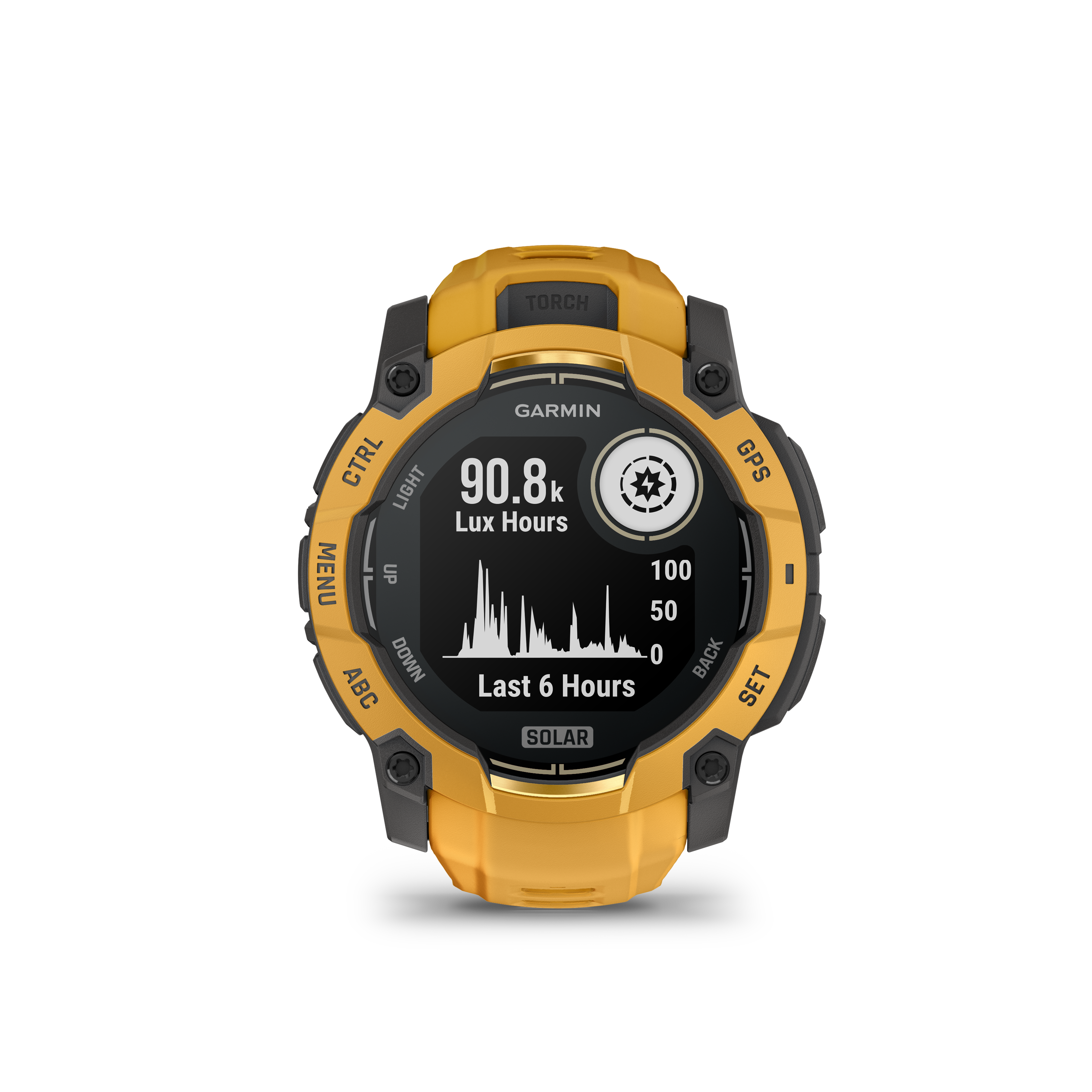 Garmin Instinct 3 – 50 mm, Solar, Sunburst z paskiem w kolorze Sunburst / Grey