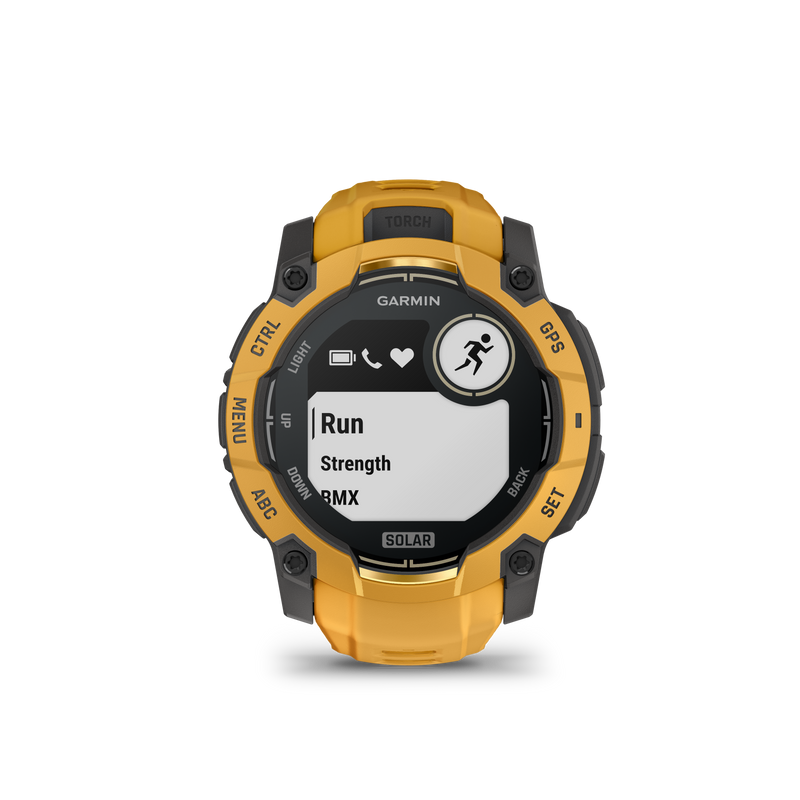 Garmin Instinct 3 – 50 mm, Solar, Sunburst z paskiem w kolorze Sunburst / Grey
