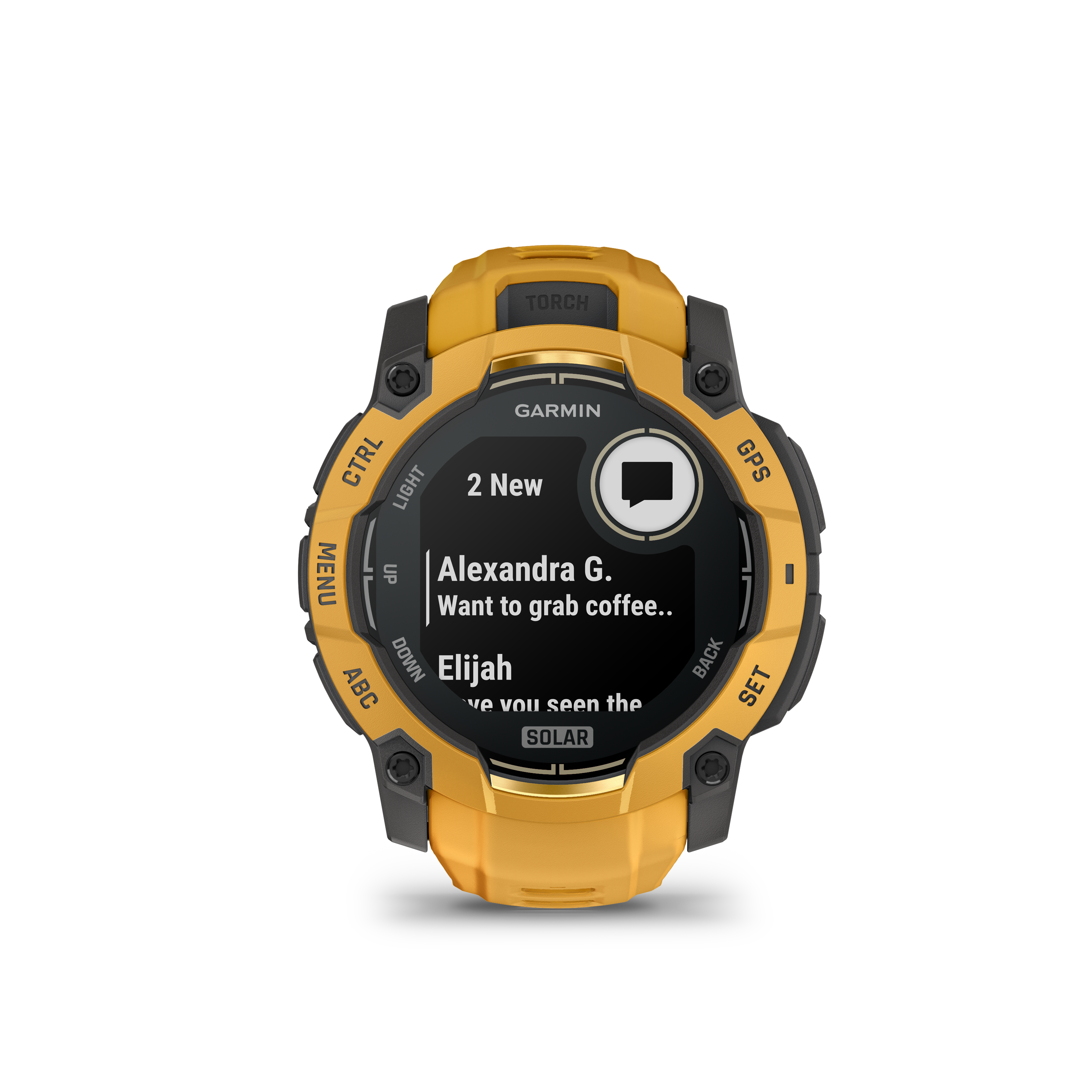 Garmin Instinct 3 – 50 mm, Solar, Sunburst z paskiem w kolorze Sunburst / Grey