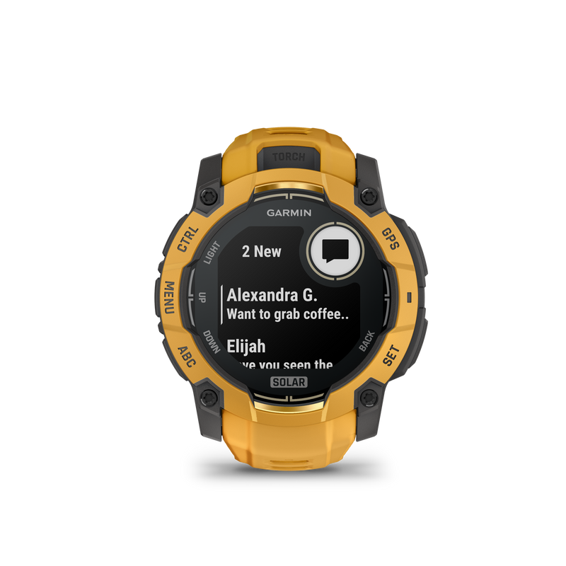 Garmin Instinct 3 – 50 mm, Solar, Sunburst z paskiem w kolorze Sunburst / Grey