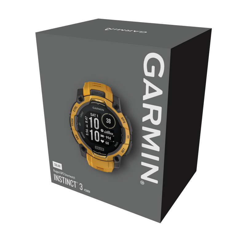 Garmin Instinct 3 – 45 mm, Solar, Sunburst z paskiem w kolorze Sunburst / Grey