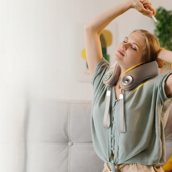 Renpho R-L001-GY – Bezprzewodowy masażer karku 6D z podgrzewaniem i Bluetooth Szary