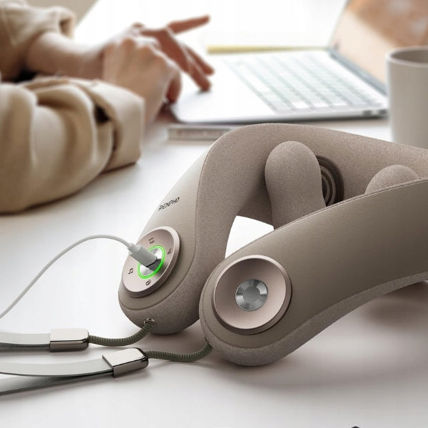 Renpho R-L001-GY – Bezprzewodowy masażer karku 6D z podgrzewaniem i Bluetooth Szary