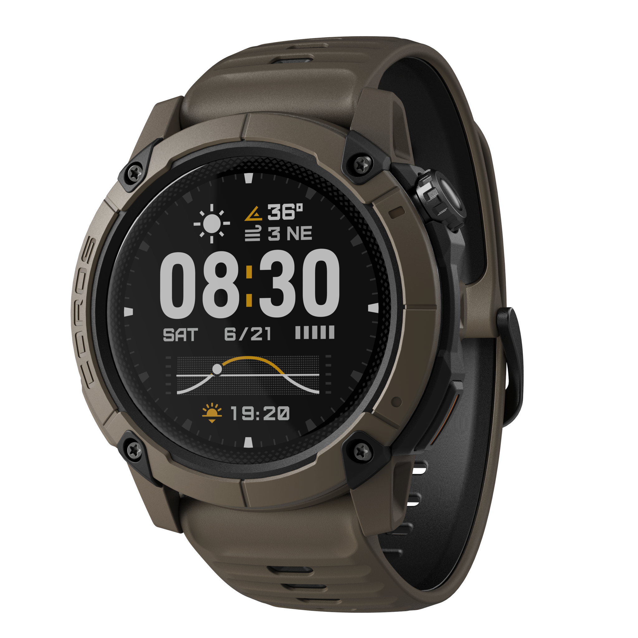 COROS NOMAD – zegarek sportowy, 48 mm, Brązowy