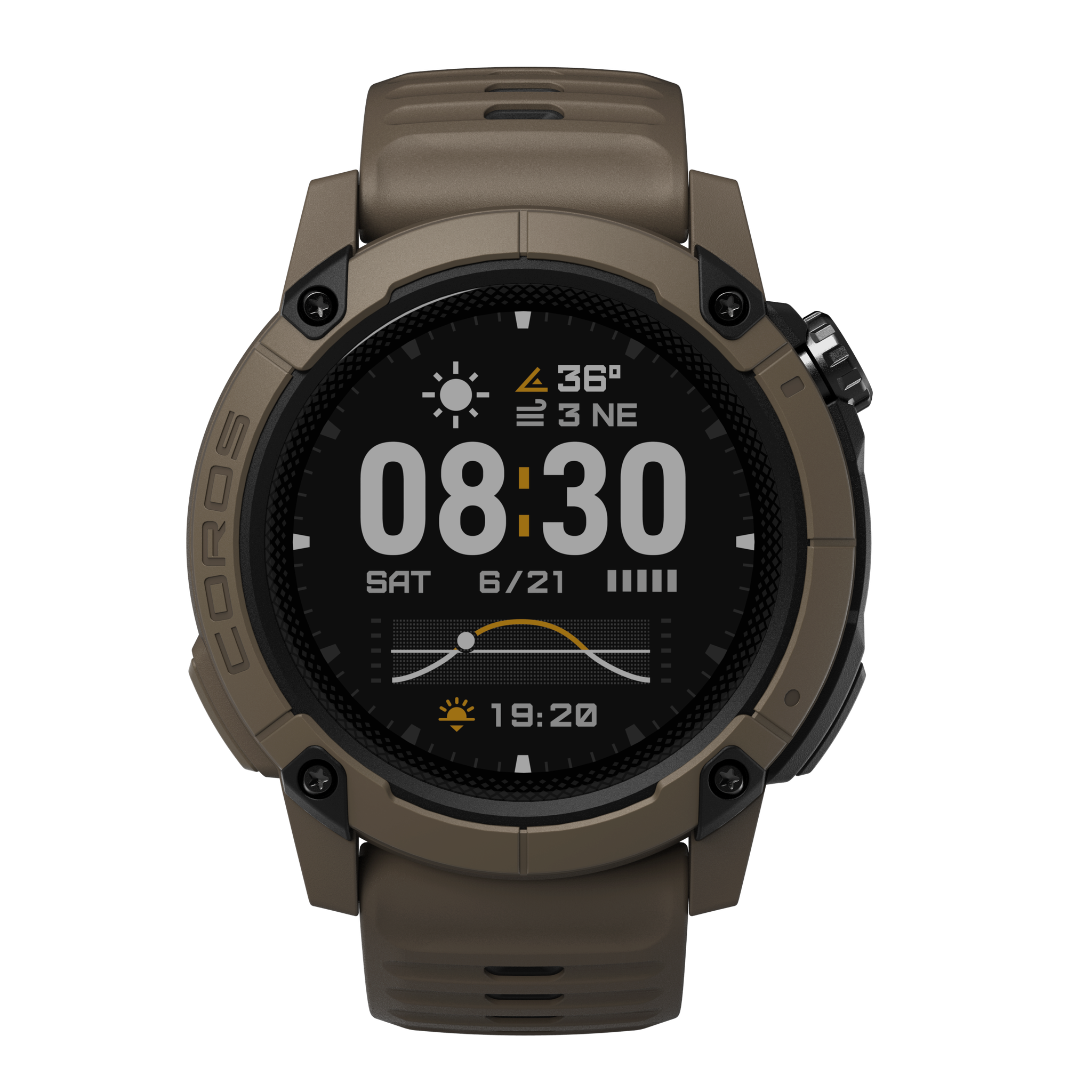 COROS NOMAD – zegarek sportowy, 48 mm, Brązowy