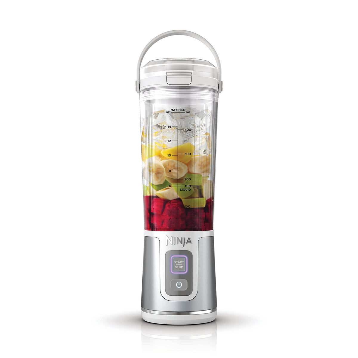 Ninja BC151EUWH - Bezprzewodowy blender kielichowy, 0,53 l, Srebrny