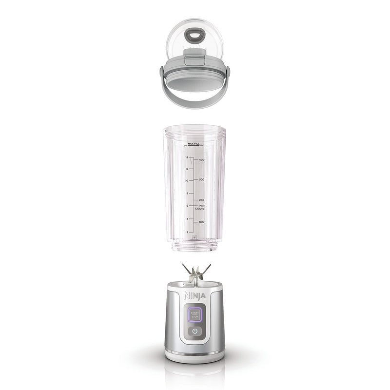 Ninja BC151EUWH - Bezprzewodowy blender kielichowy, 0,53 l, Srebrny