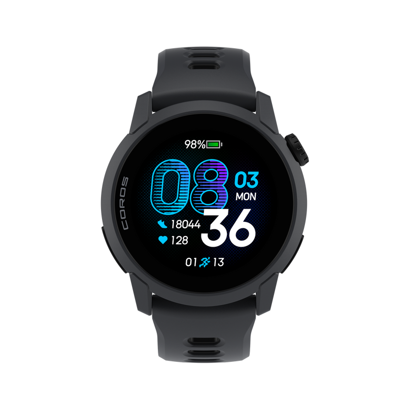 COROS PACE 4 – zegarek sportowy, 43 mm, Czarny, pasek silikonowy