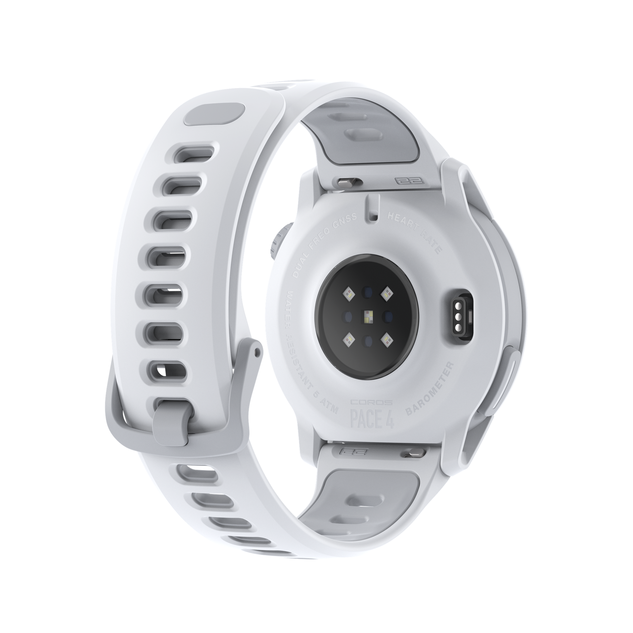 COROS PACE 4 – zegarek sportowy, 43 mm, Biały, pasek silikonowy